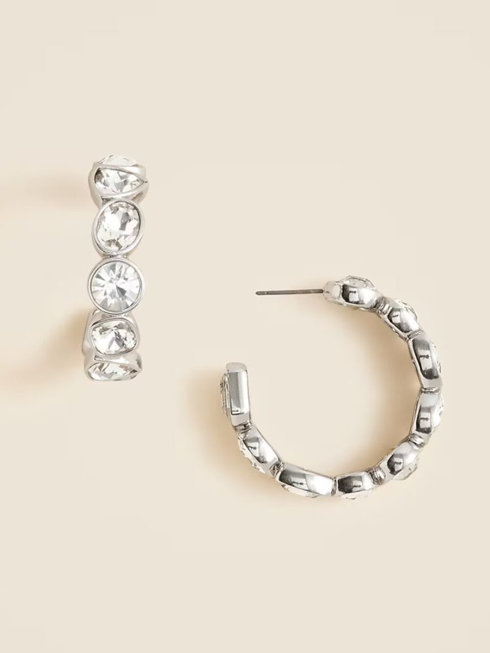 J. Crew Heather Granite Crystal Hoop Earrings/NWT